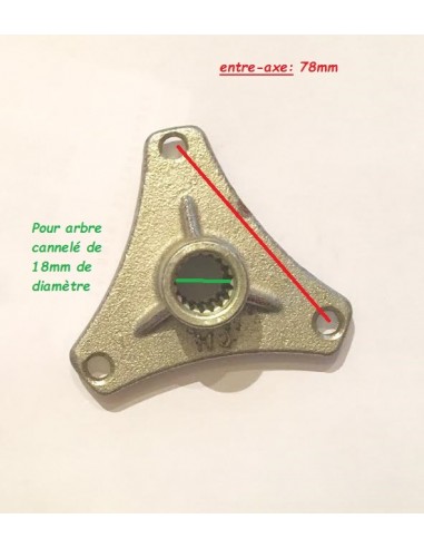 Moyeu de roue arrière Quad - 3 Trous...