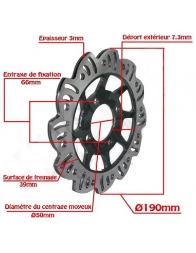 Disque de frein à déport 190mm... Disque de frein à déport 190mm...