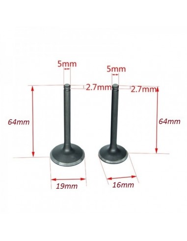 Lot de 2 soupapes 16 / 19 mm Lot de 2 soupapes 16 / 19 mm