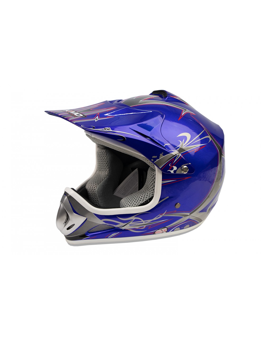 CASQUE CROSS ADULTE MOTO/QUAD NOEND CRACKED BLEU