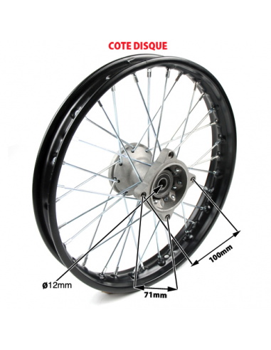Roue 14 Pouces Avant Renforcée - Axe...