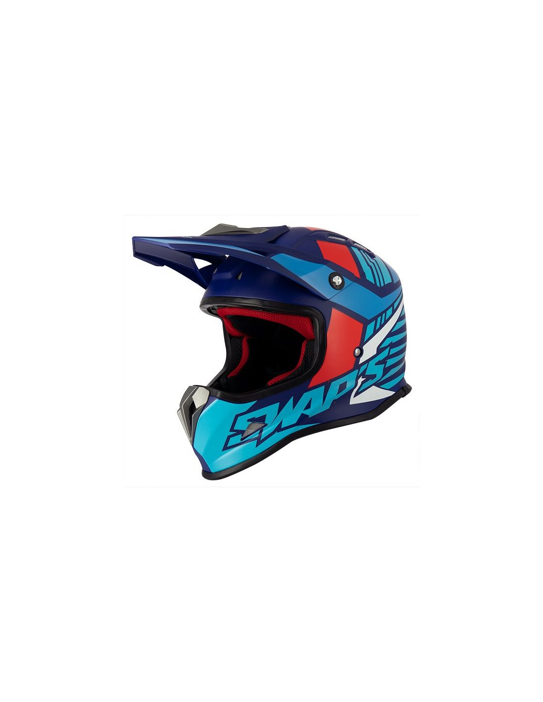 Casque Cross enfant SWAPS - Bleur Rouge Blanc Moto et Quad Helmet ATV