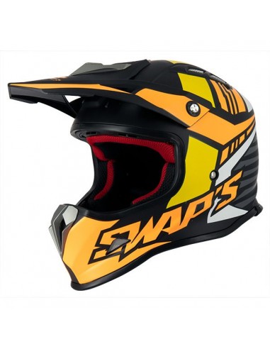 Casque Cross enfant SWAPS - Noir Jaune Orange Moto et Quad Helmet ATV