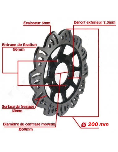 Disque de frein à déport 200mm... Disque de frein à déport 200mm...