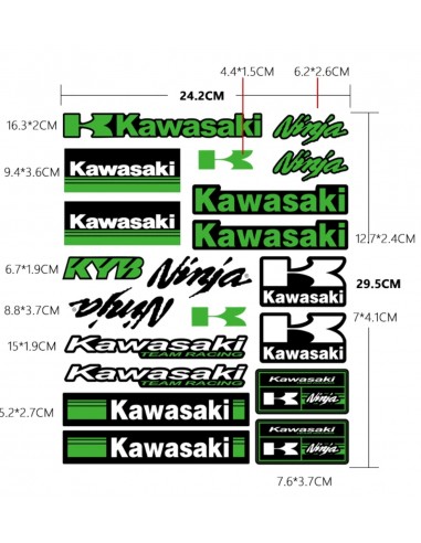 Planche de Stickers Kawasaki Moto /... Planche de Stickers Kawasaki Moto /...