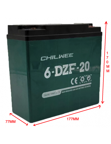 Batterie étanche 12V 20Ah 6-DZM-20 ou... Batterie étanche 12V 20Ah 6-DZM-20 ou...
