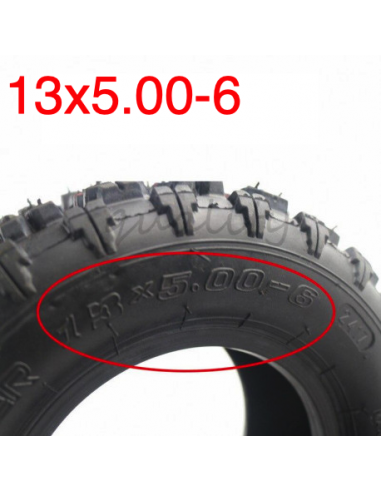 Pneu 6 Pouces ARRIÈRE 13x5.00-6...