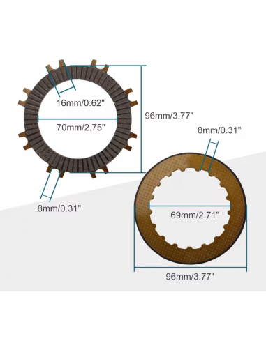 Kit de 3 disques garnis d'embrayage...